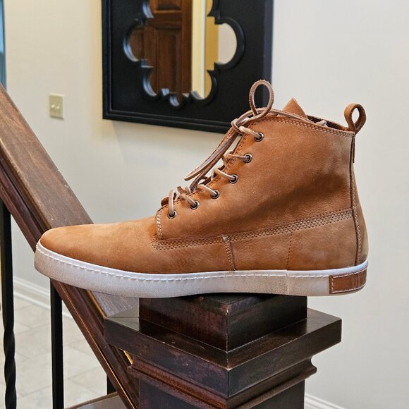 Blackstone Men's "DM-51" Leather/Nubuck High Top Sneakers, Tan, Sz 12 (EU 46) - Picture 9 of 16